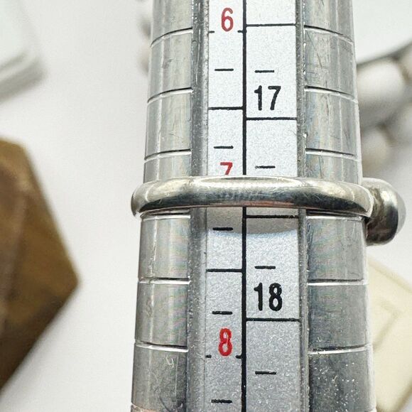 Sterling Silver Moonstone Ring Dainty Cabochon Boho Size 7 Natural Stone Jewelry - Picture 8 of 11